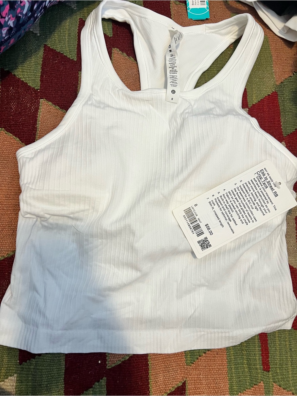 lululemon athletica Ebb to Street RB Crop Tank - White